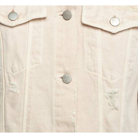 J Brand Cream Distressed & Ripped
Denim Buttoned Jacket M - Picture 6 of 13
